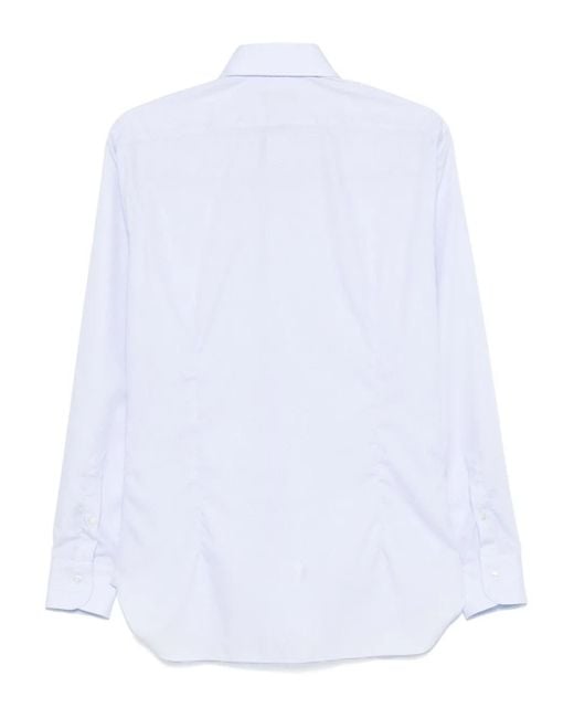 Barba Napoli White Patterned Shirt for men