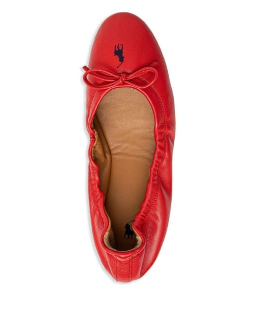 Polo Ralph Lauren Red The Pony Ballerina Shoes