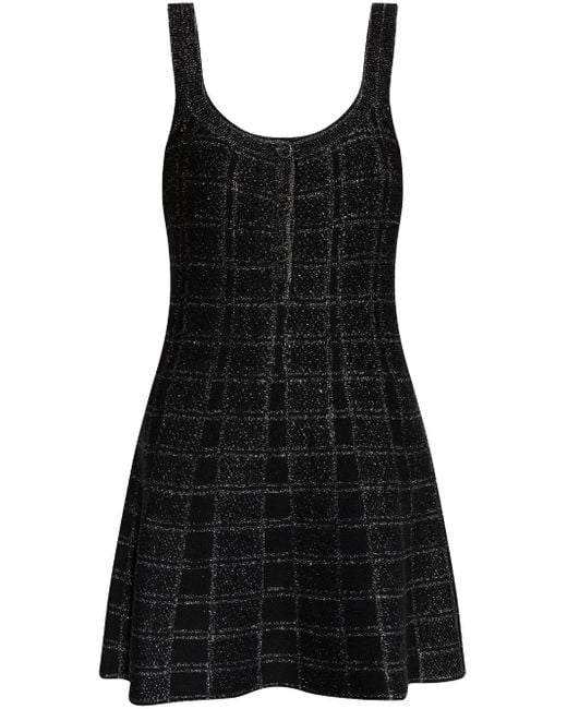 Gucci Black Kariertes Minikleid in Lamé-Optik