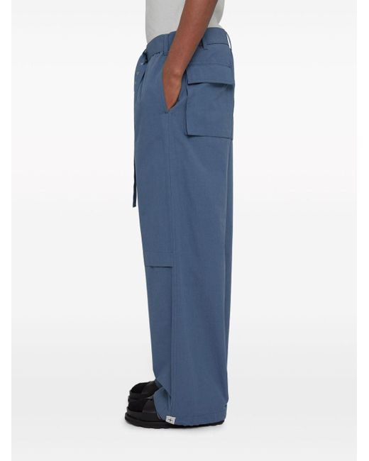 Jil Sander Blue Belted Wide-leg Trousers for men