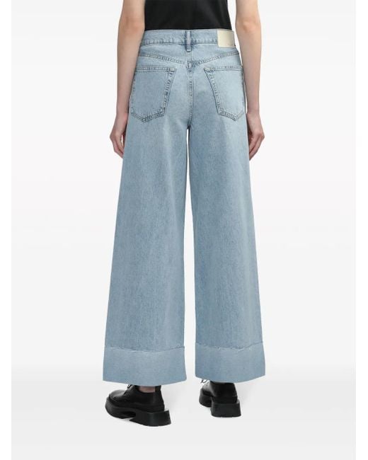 Rag & Bone Sofie High Waist Jeans Met Wijde Pijpen in het Blue