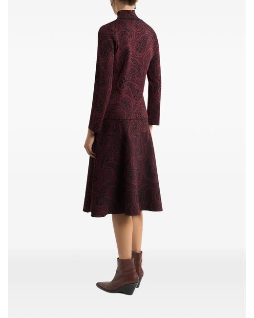 Etro Purple Jacquard Buttoned Cardigan