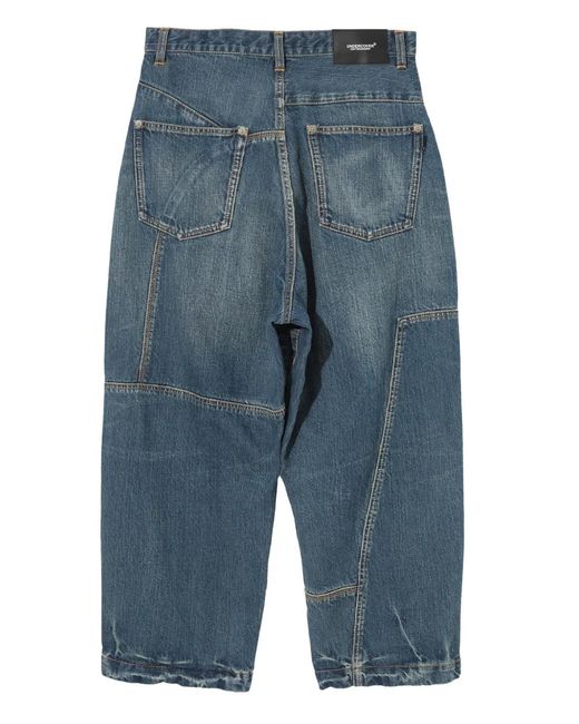 Undercover Blue Patchwork Cotton Trousers