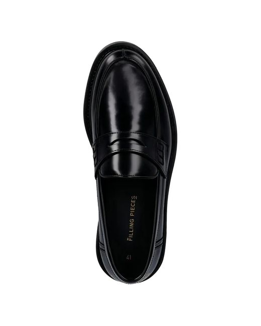 Filling Pieces Black Polido Panelled Loafers for men