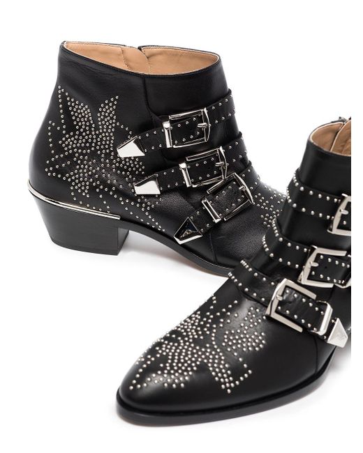 Chloé Black Susanna 30mm Studded Ankle Boots