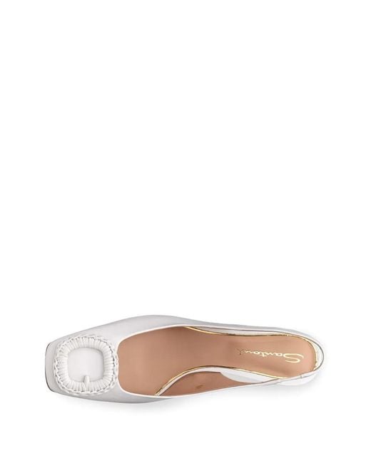 Santoni Pink Buckle Slingback Pumps