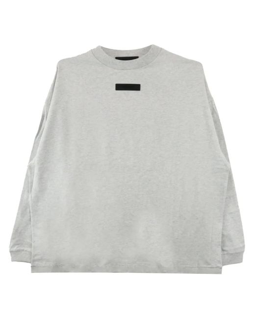 Fear Of God Gray Logo-Patch Cotton Sweatshirt for men