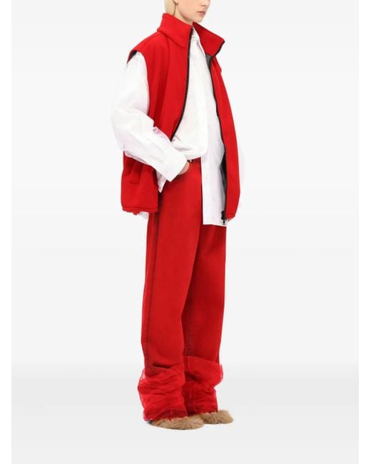 MSGM Red Zip-Fastenig Gilet