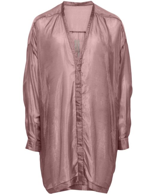 Rick Owens Larry Doorzichtig Zijden Overhemd in het Pink voor heren