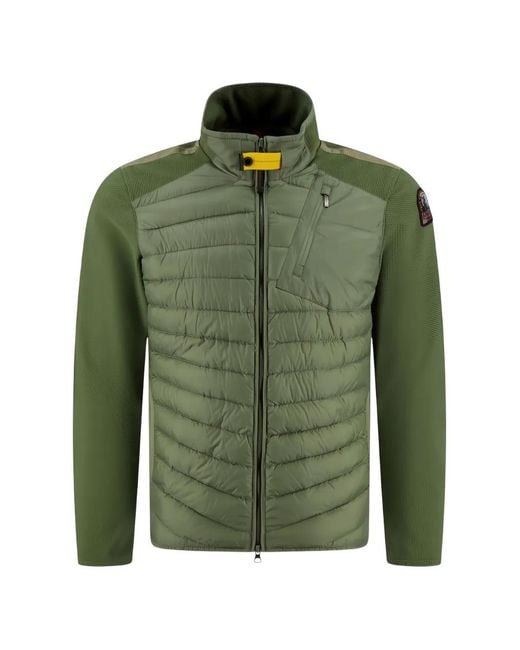 Parajumpers Green Quilted Panel Jacket for men