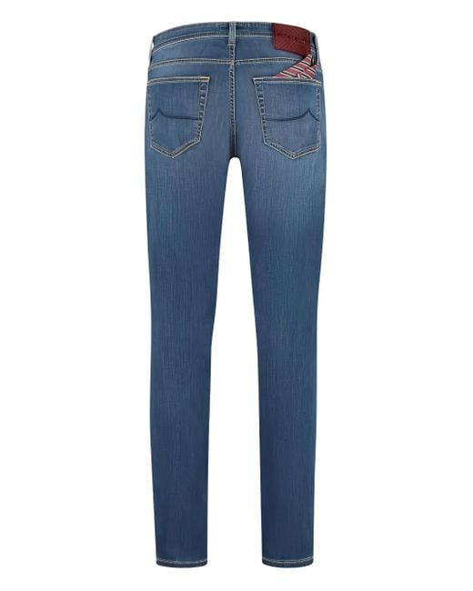 Jacob Cohen Blue Pocketed Slim-Fit Jeans for men