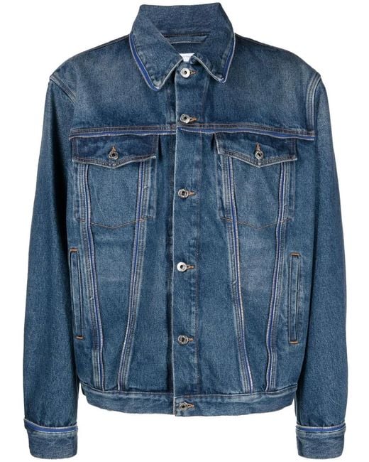 Off-White c/o Virgil Abloh Blue Zip-embellishment Denim Jacket for men
