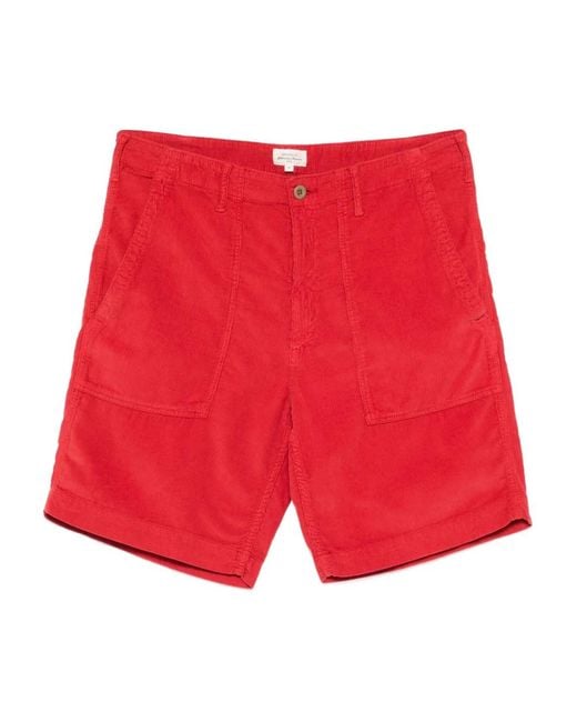 Hartford Red Buttoned Shorts for men