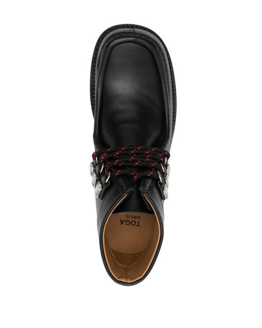 Toga Virilis Black Leather Ankle Boots for men