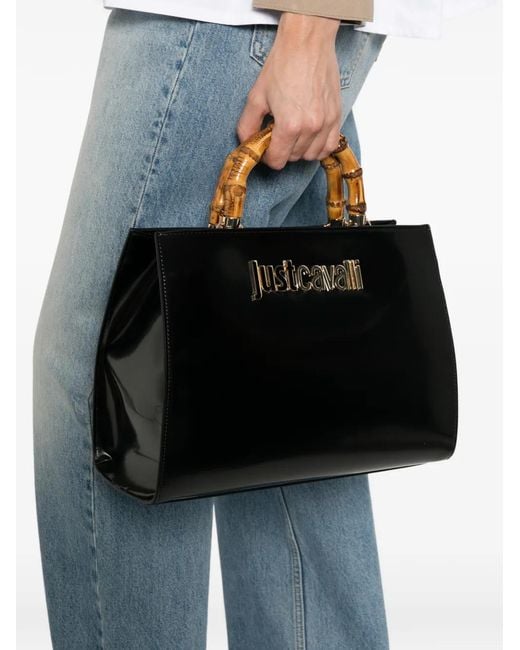 Just Cavalli Logo-Detail Tote Bag in Black | Lyst
