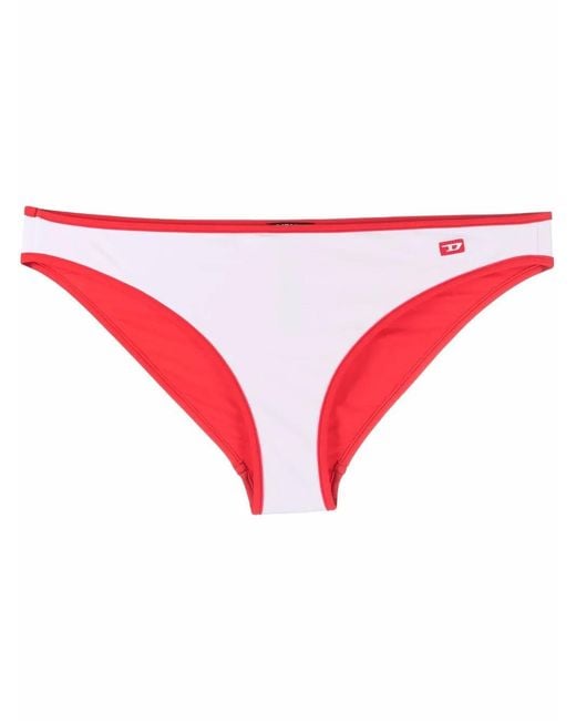 DIESEL Red Bfpn-Angelss Contrast-Trimmed Bikini Bottoms