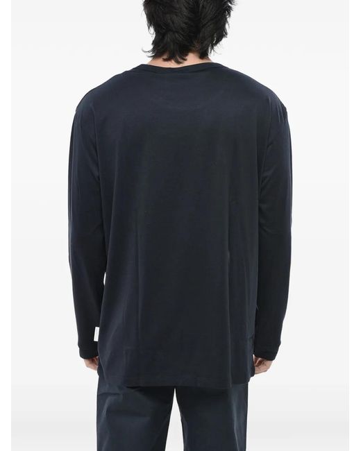 Paolo Pecora Blue Long-Sleeve Crew-Neck T-Shirt for men