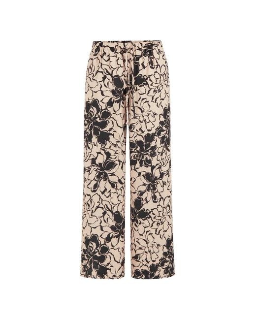 SOLAQUA White Pantalon Giulia À Imprimé Fleuri