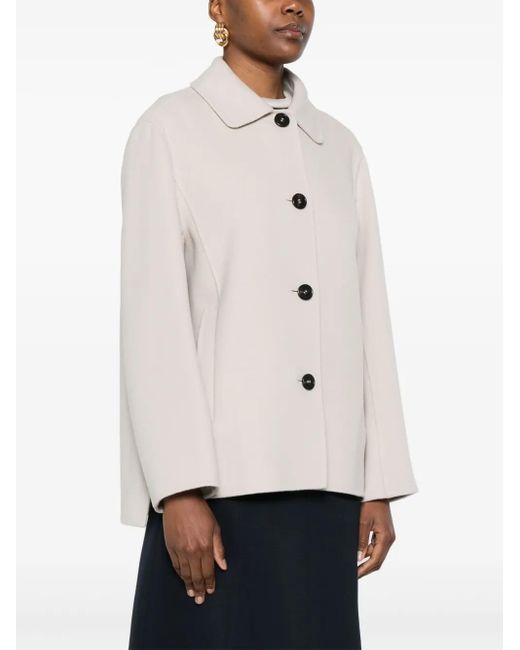 Max Mara White Single-Breasted Coat