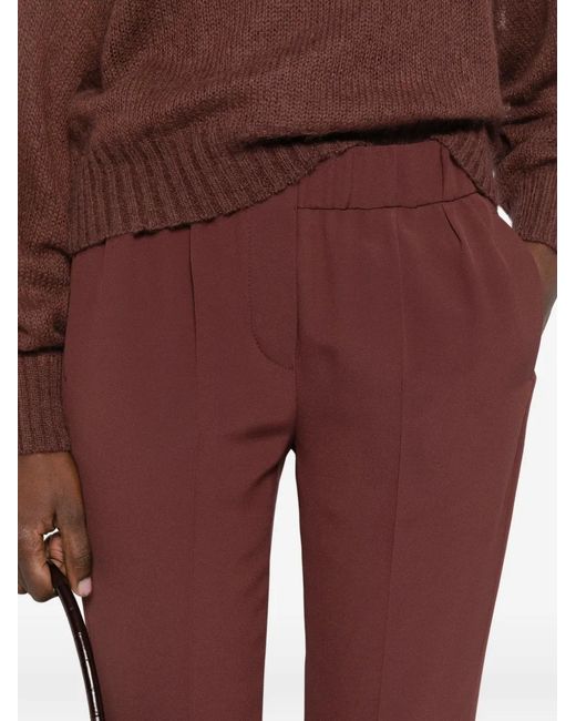 Brunello Cucinelli Red Elasticated Trousers