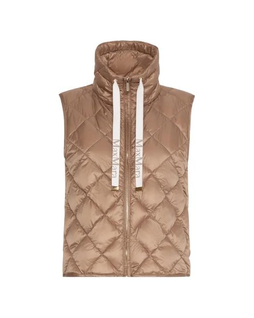 Max Mara Natural Quilted Drawstring Gilet