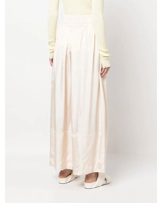 Jil Sander White Pressed-Crease Palazzo Pants