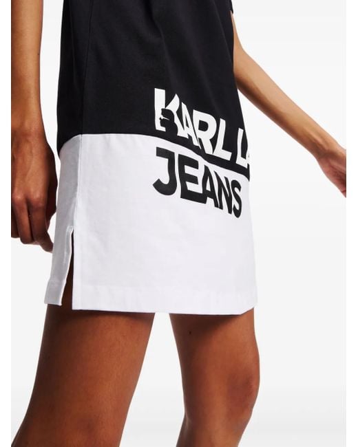 Karl Lagerfeld Black Two-Tone Mini Dress