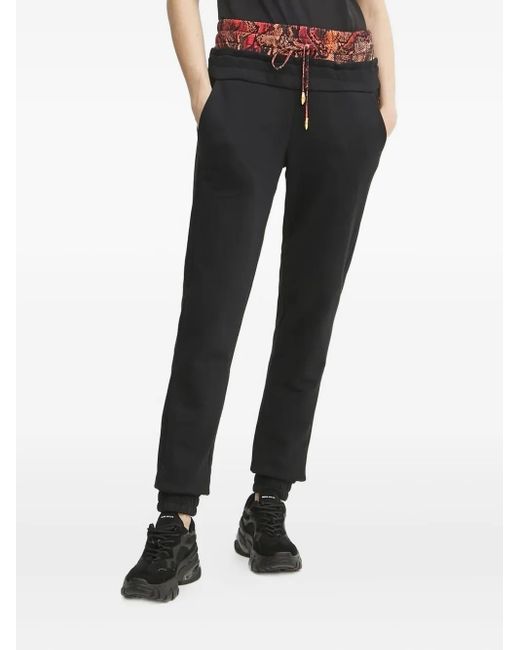 Just Cavalli Black Jogginghose mit Schlangenleder-Print