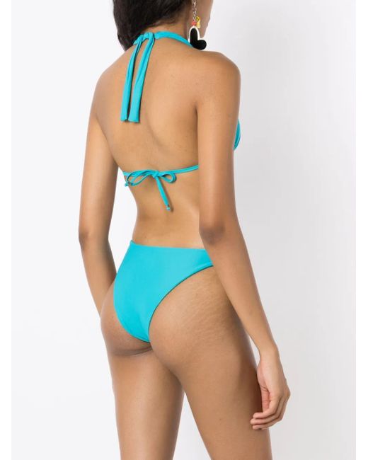 Amir Slama Blue Halterneck Triangle Bikini