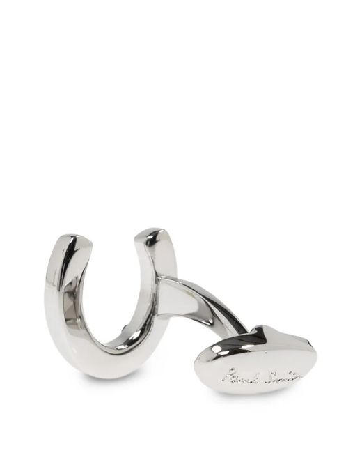 Paul Smith White Lucky Horseshoe Cufflinks for men