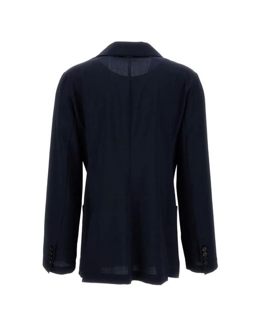Barena Blue Double-Breasted Patch-Pocket Blazer
