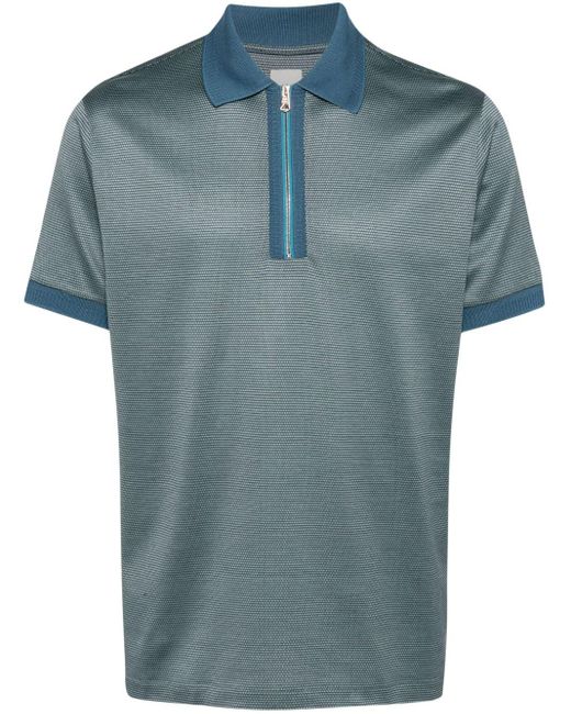 Paul Smith Blue Half-zip Fastening Polo Shirt for men