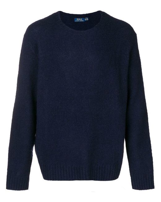 Polo Ralph Lauren Blue Elbow Patch Sweater for men