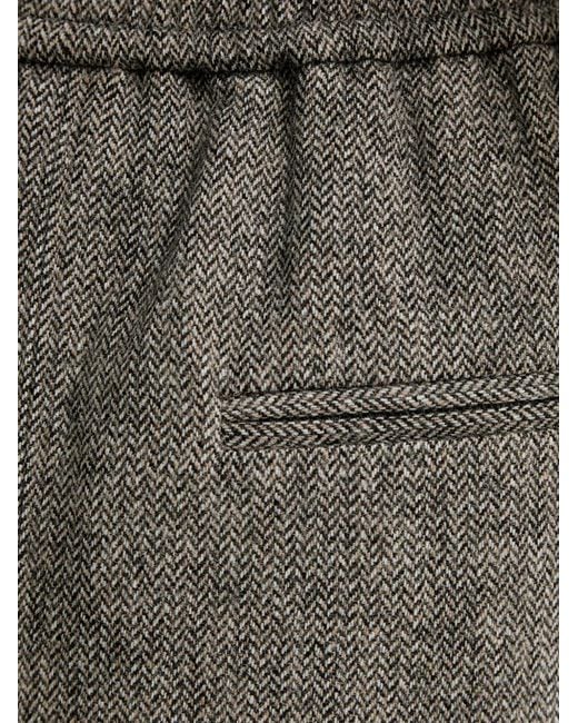 Isabelle Blanche Gray Herringbone Elasticated-Waist Maxi Skirt