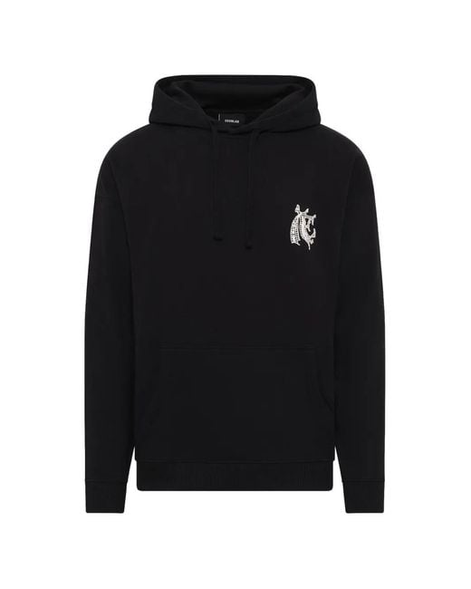 Egonlab Black Hermine-Print Hoodie for men