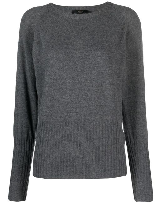 Seventy Gray Ribbed Crew-Neck Jumper