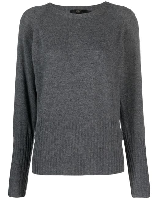 Seventy Gray Ribbed Crew-Neck Jumper