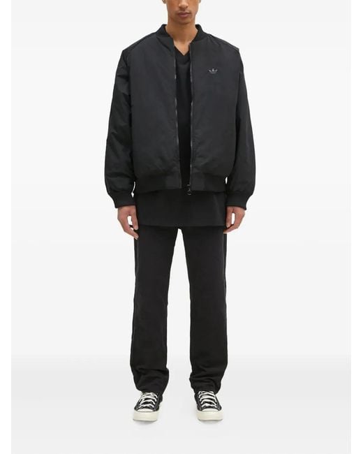Adidas Black Zip-Up Bomber Jacket for men