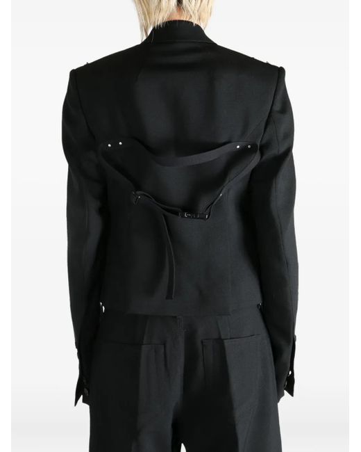 Rick Owens Black Zip-Detail Studded Jacket