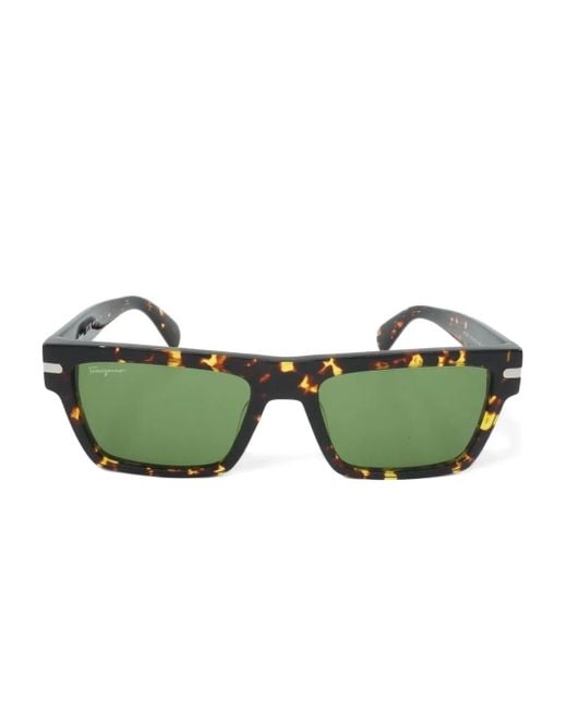 Occhiali Da Sole Squadrati di Ferragamo Eyewear in Green da Uomo