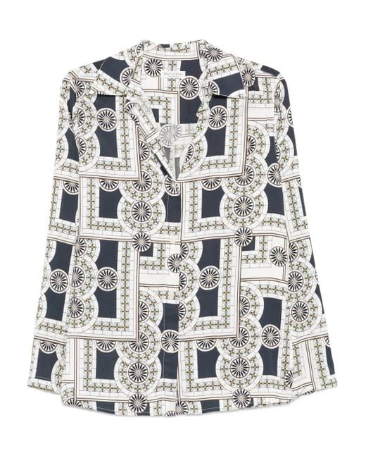 Marc O' Polo White Geometric-Print Shirt