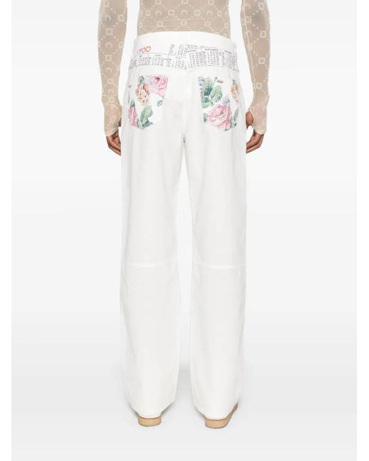 Pantalones Calendar rectos MARINE SERRE de hombre de color White