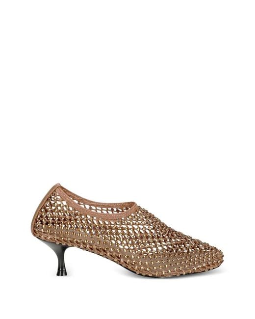 strategia shoes Brown Jewels Mesh Pumps