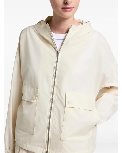 Peserico Natural Hooded Zip-Up Lightweight Jacket