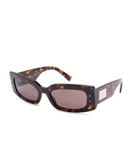 Dolce & Gabbana Brown Rectangle-Frame Sunglasses