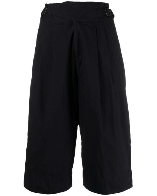 Y's Yohji Yamamoto Blue Loose Fit Pleated Shorts