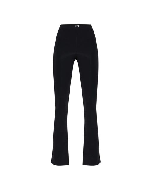 Off-White c/o Virgil Abloh Black Split-Hem Flared Trousers