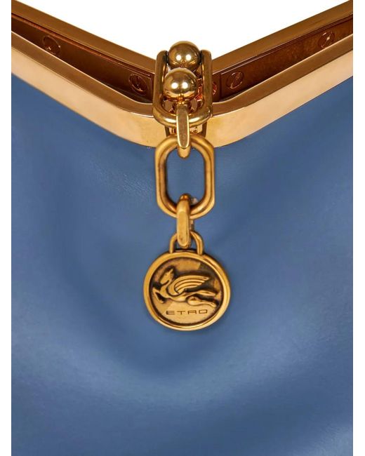 Etro Blue Light Vela Medium Bag With Thread Work