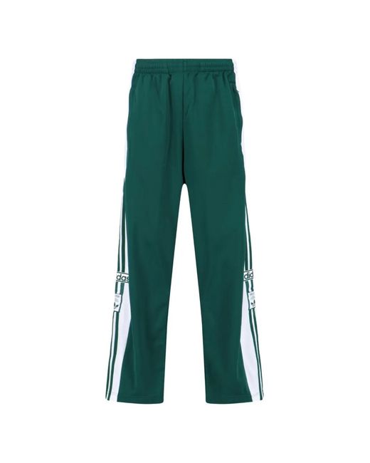 Adidas Green Three-Stripe Adibreak Trousers for men