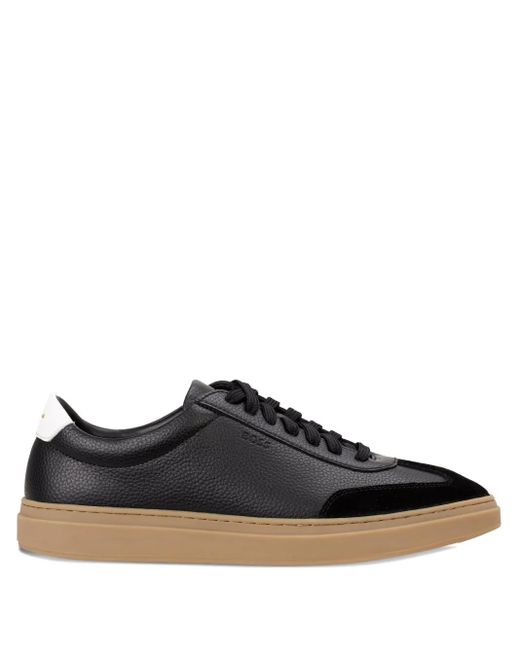 メンズ Boss レザースニーカー Black